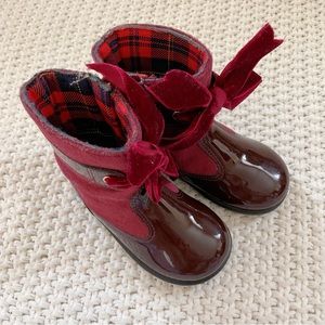 Spain Combined booties in velvet with patent finish